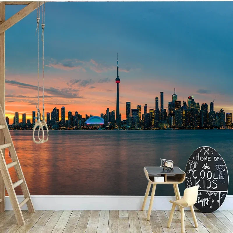 

Custom Any Size Beautiful Night View Of The Seaside City Murals 3D Wallpaper Bedroom Living Room TV Decoration Wall Cloth Fresco