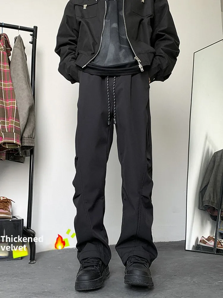 

Men's Winter Fce Lined Soft ell Ski Pants Outdoor Workwear Cargo Trousers American Casual Sle Windproof Breathable