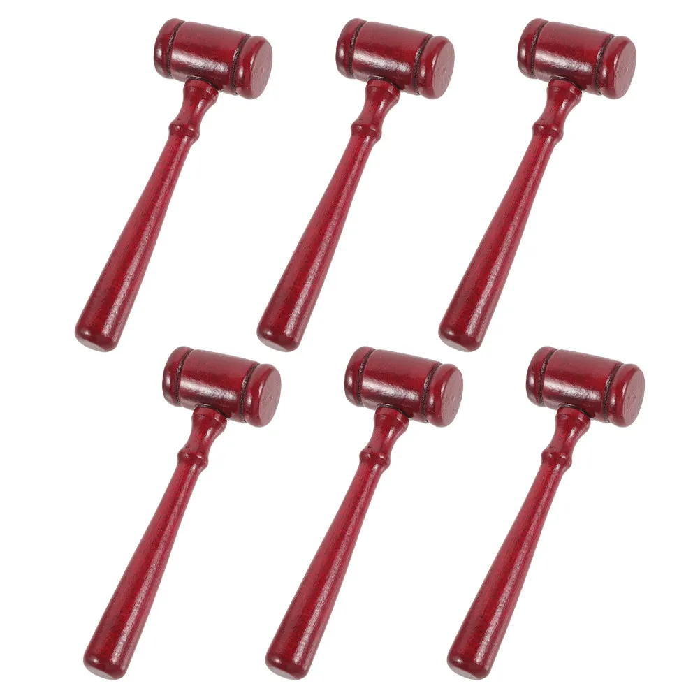 6Pcs Wooden Judge Gavel Prop Kids Size for Halloween Role Plays Theater Performances Lawyers Judges Law Education