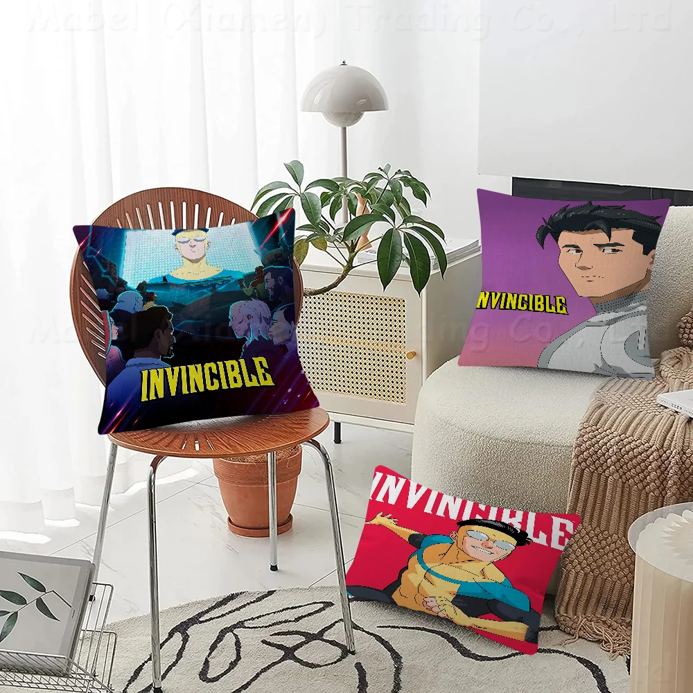 

I-Invincible CartoonPillow Covers Cartoon Sofa Decorative Home Double-sided Printing Short Plush Cute Cushion Cover