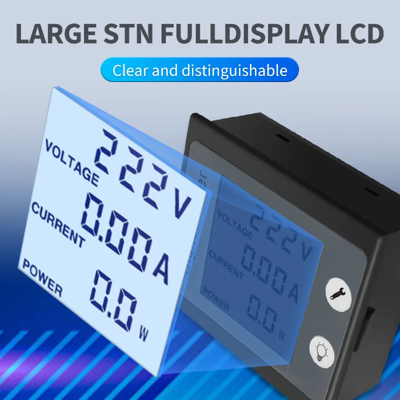 80-260VAC Digital LCD Display Voltmeter Ammeter Wattmeter Power Energy Frequency Meter Multi-Function Meter Tester Tools