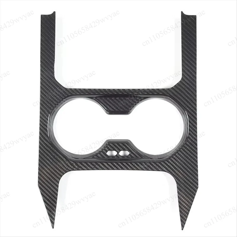 Real Carbon Fiber Center Console Cup Holder Frame Trim Accessories