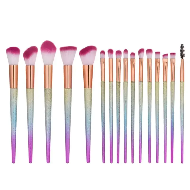 16 pezzi/set pennelli per trucco fondotinta in polvere fard sopracciglio ombretto miscelazione kit pennelli cosmetici strumento per trucco