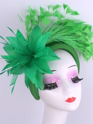 Royal Ascot Hat Fascinator Tea party Floral Wedding Millinery Feather Headbands Elegant Gril Church Kentucky Derby Chapeau Cap