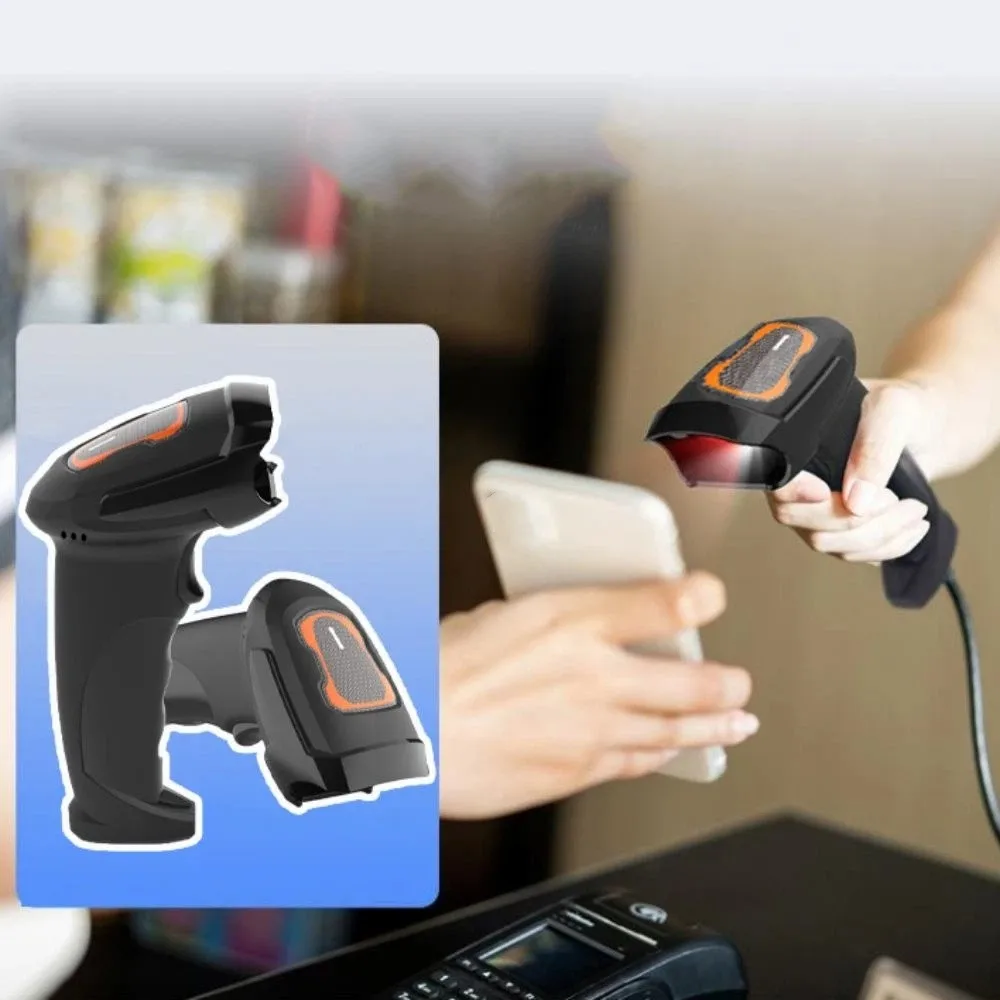 Scanner di codici a barre 2D omnidirezionale Scansione rapida Cavo dati da 1,8 metri Scanner di codici a barre portatile Dispositivo di scansione cablato USB