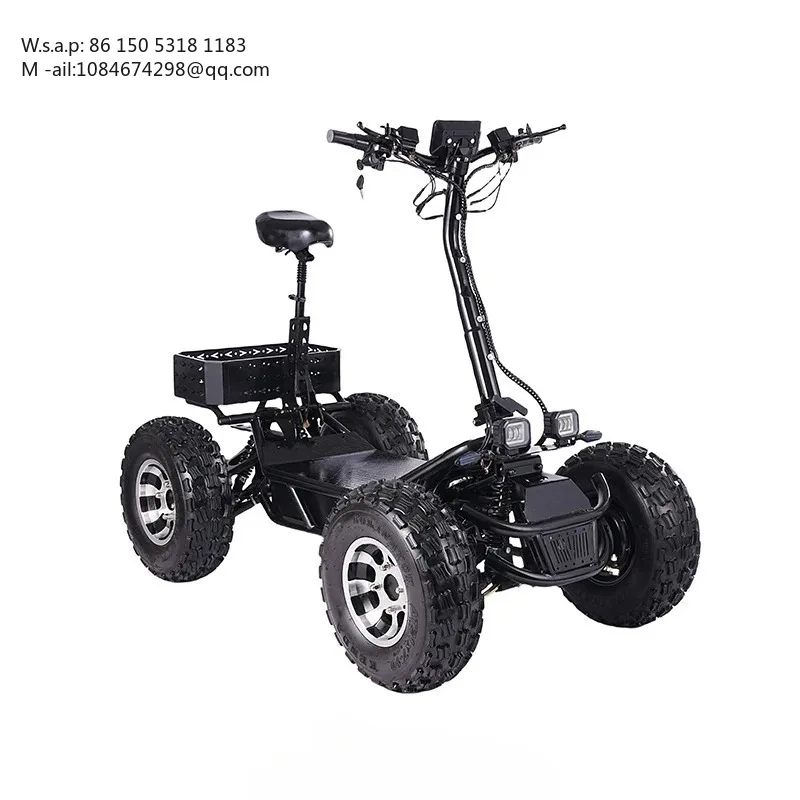 4-Wheel Off-Road Electric Scooter 350W Motor Foldable Design Waterproof Remote Control Lithium Battery Sensor Smart Technology