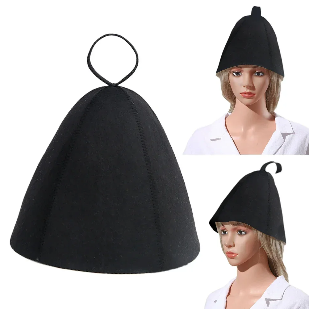 1pcs Anti Heat Sauna Hat Thicken Wool Felt Shower Cap Hair Turban Quickly Towel Drying Towel Hats Sauna Bathroom Accessories