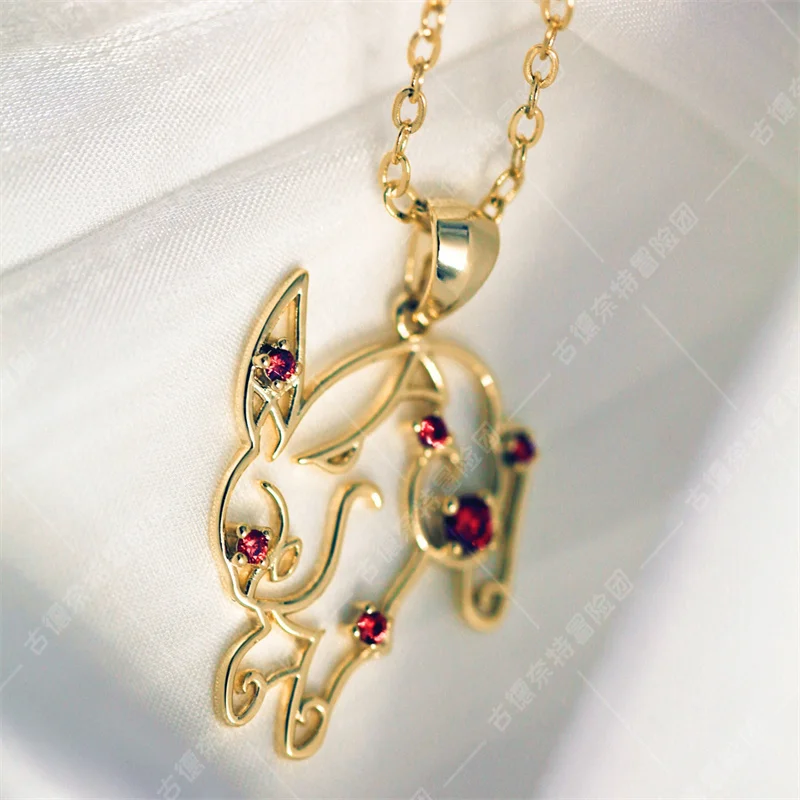 Anime Necklace Genshin Impact Amber rabbit Pin Brooch Pendant Accessories Cosplay Prop Handmade