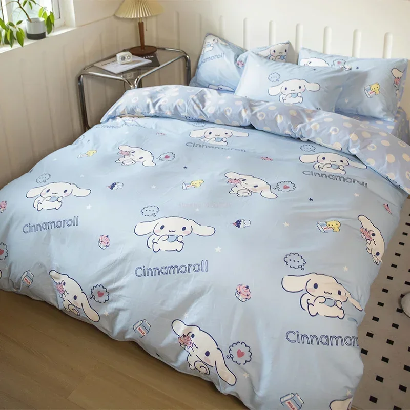 

Пододеяльник Sanrio милый чехол Kuromi Cinnamoroll Hello Kitty аниме украшение на периферию Пододеяльник Простыня наволочка постельное белье