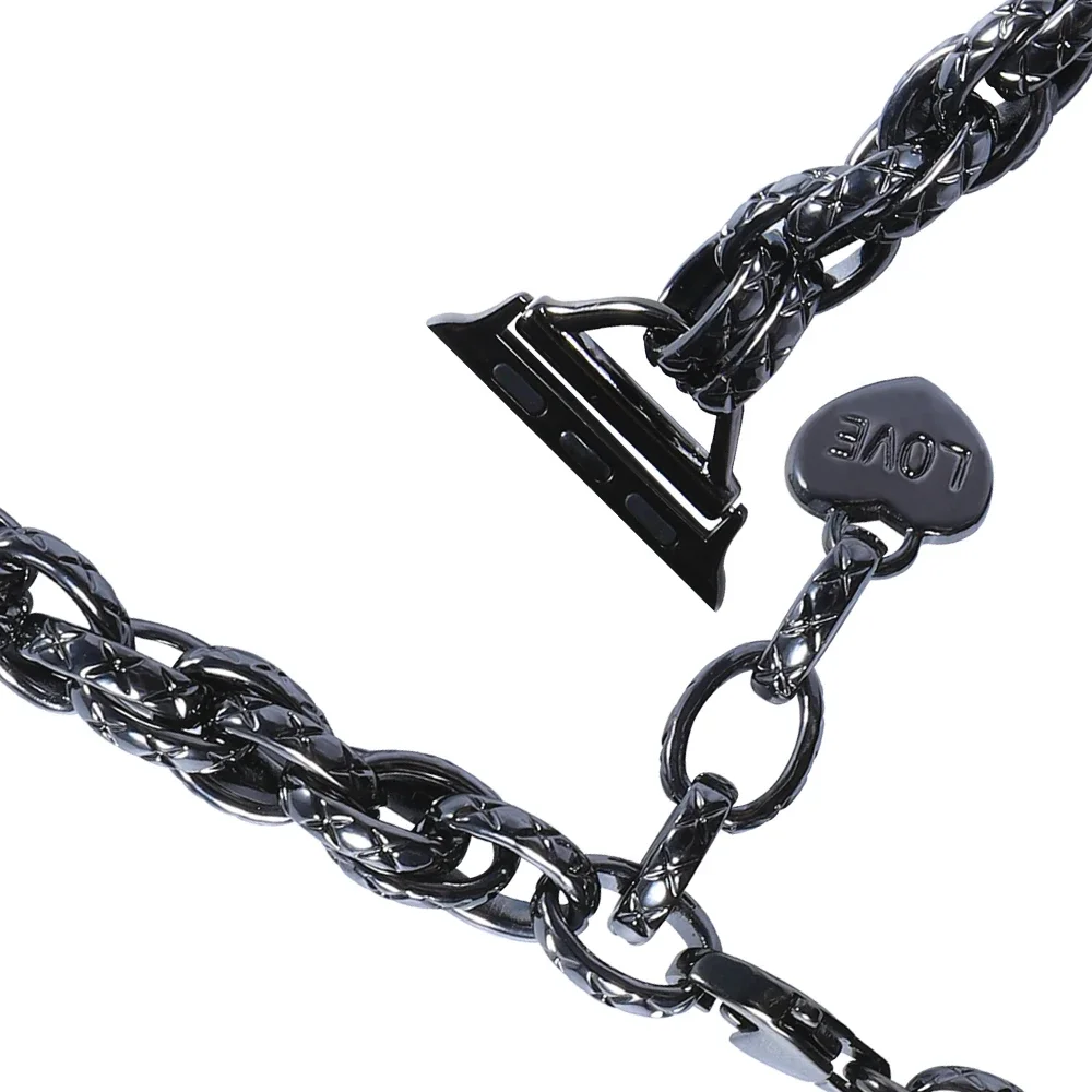 Металлический ремешок для часов Apple Watch Band SE Series 9 8 7 6 5 4 3, браслет-цепочка из нержавеющей стали 38 мм 40 мм 41 мм 42 мм 44 мм 45 мм