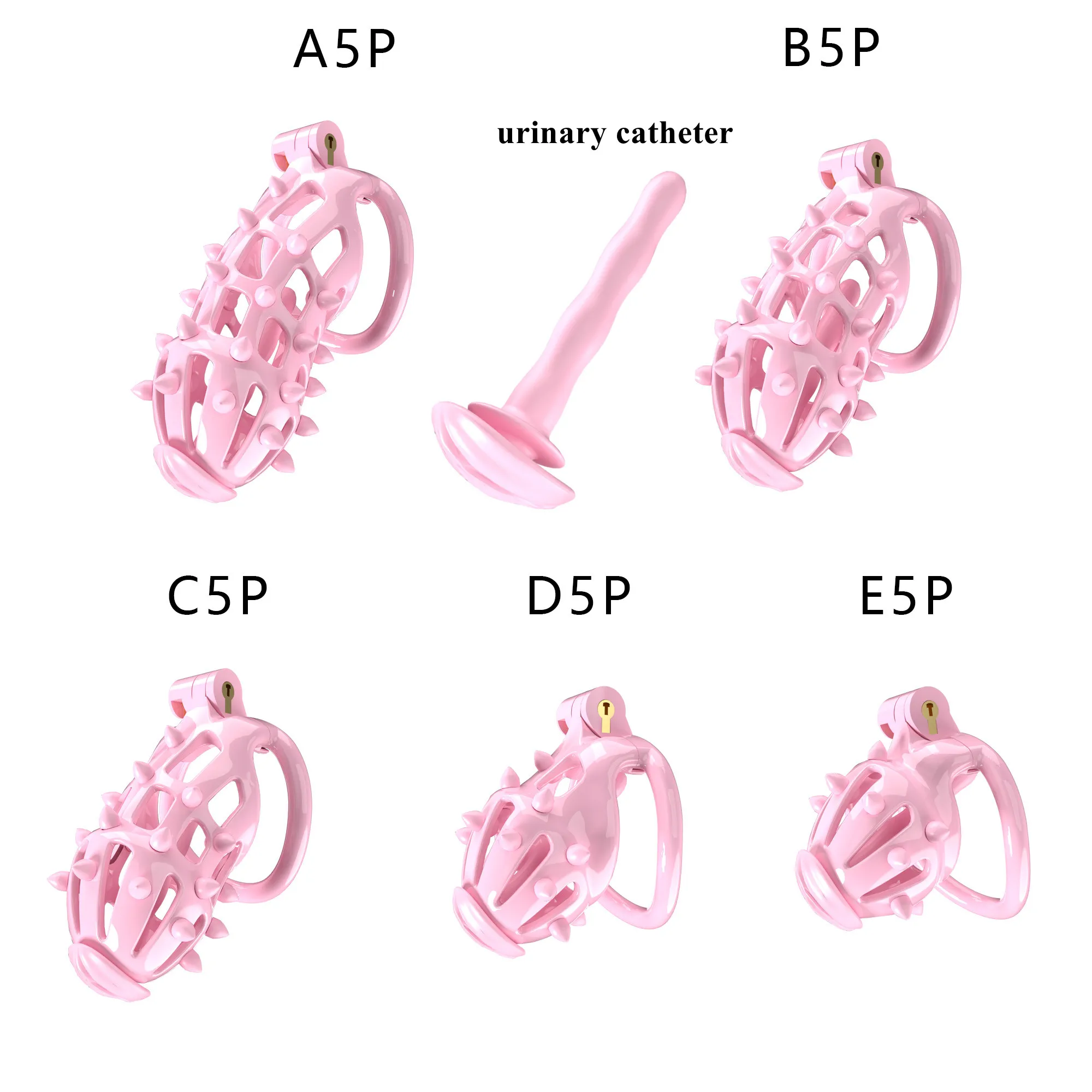 New Cobra Chastity Cage Device Male Penis Lock with 5 Size Base Cock Rings and Urinary Catheter Adult Games Sex Toy for Men Gay