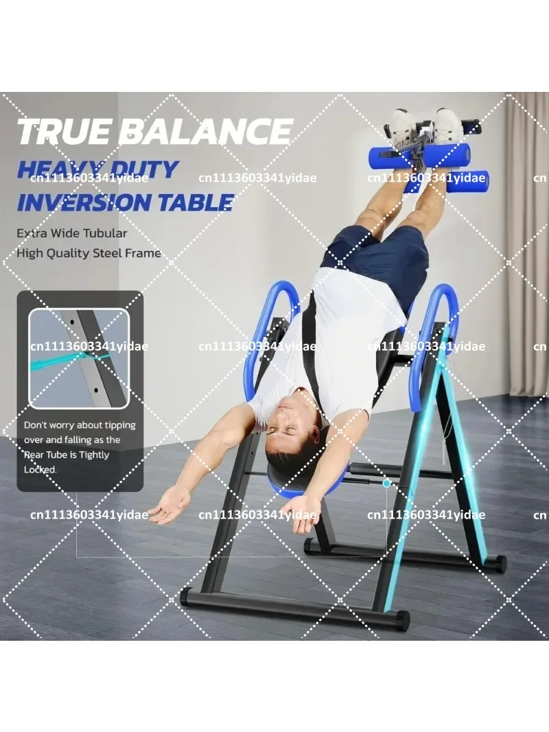 Heavy Duty Inversion Table with Headrest & Adjustable Protective Belt Back Stretcher for Home Use