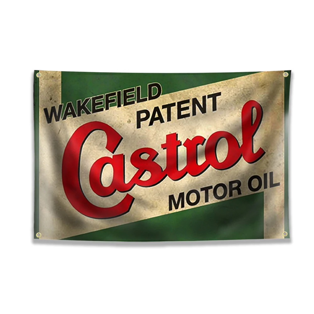 Motor Oil Retro Banner Flag Poster Wall Art Decoration AD Vintage Sign Man Cave Sexy Lady Girl Car Garage Pub Club Bar