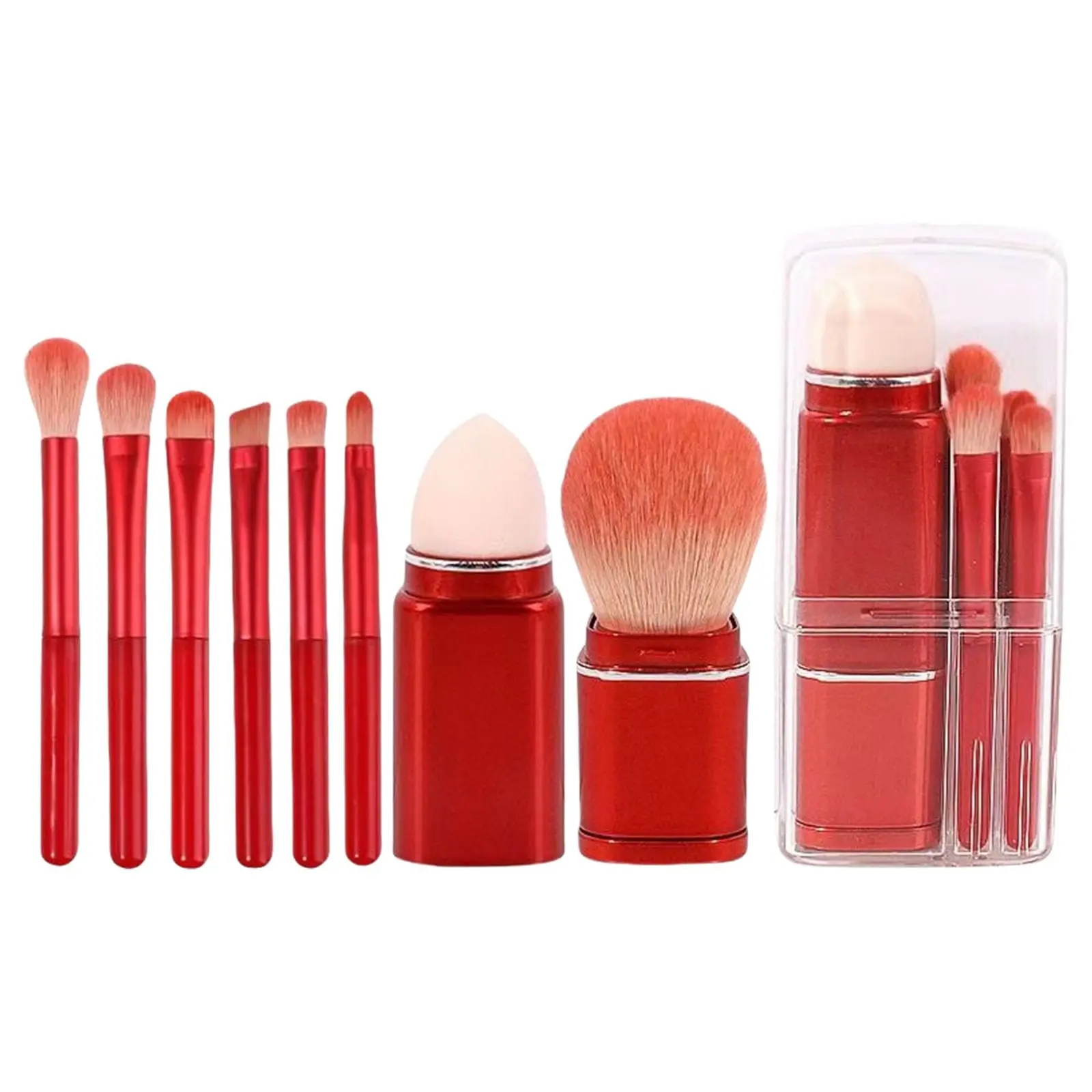 8-delige draagbare oogmake-upborstels met zachte nylon borstelharen Schoonheid Cosmetische accessoires Make-upborstelset