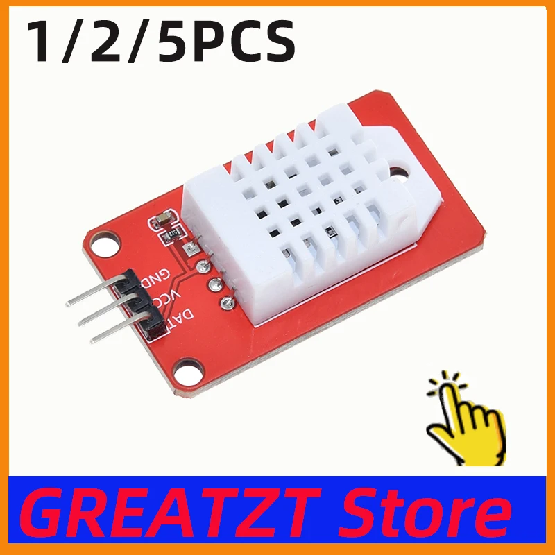 GREATZT 1/2/5PCS AM2302 DHT22 Temperatur- und Feuchtigkeitsmodul für Arduino Uno R3