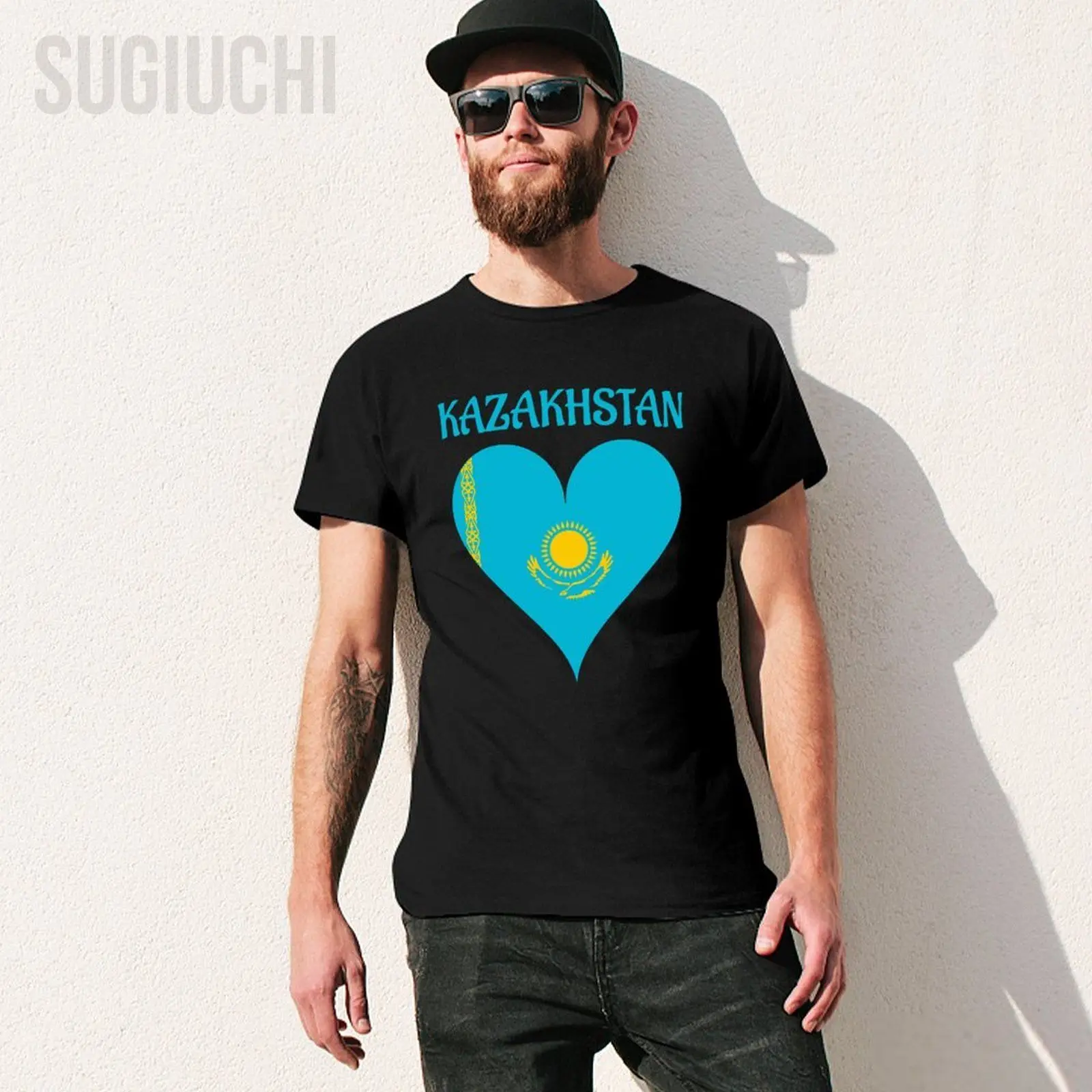 Unisex Men Kazakhstan Shirt Kazakh Flag Pride Gift Tshirt Tees T Shirts Women Boys 100% Cotton T-Shirt