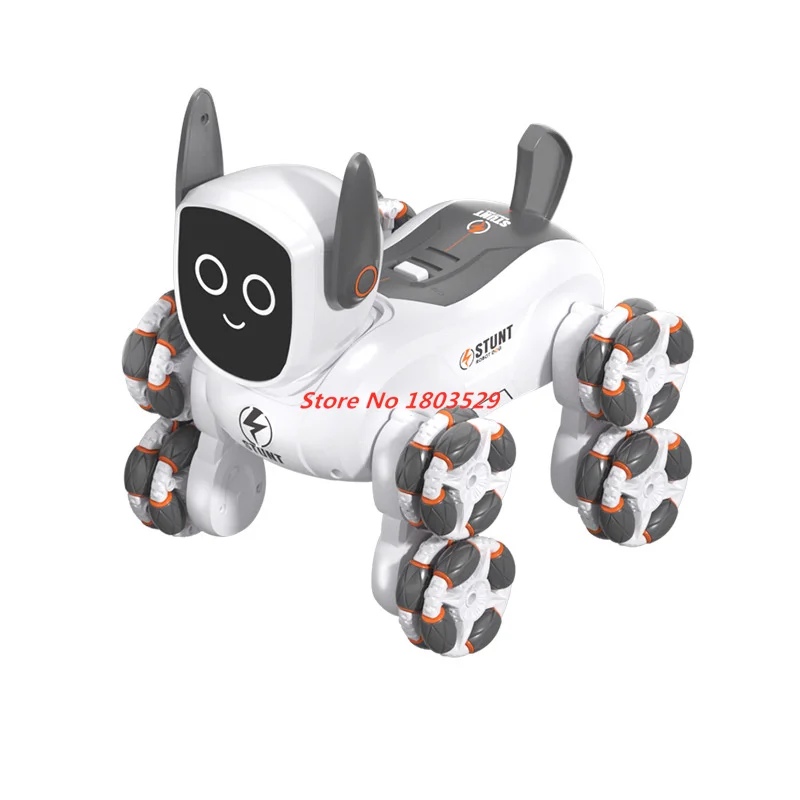 Intelligent Remote Control Mechanical Dog Gesture Sensing Children Rc Toy Eight Wheel Stunt Transformation Car Toy RC Dog Robot