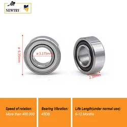 5/20Pcs Dental Ceramic Bearing SR144TLZN Fit PANA MAX High Speed Air Turbine Handpiece Cartridge Rotor Bearing 3.175x6.35x2.38mm