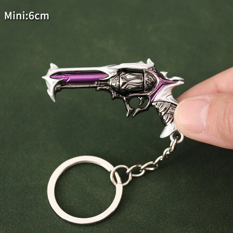 Valorant Keychain Reaver Knife Weapon, Phantom Special, 9cm, Mini Metal Alloy Gun, Model Game, Periferia Pingente para Brinquedos Infantis