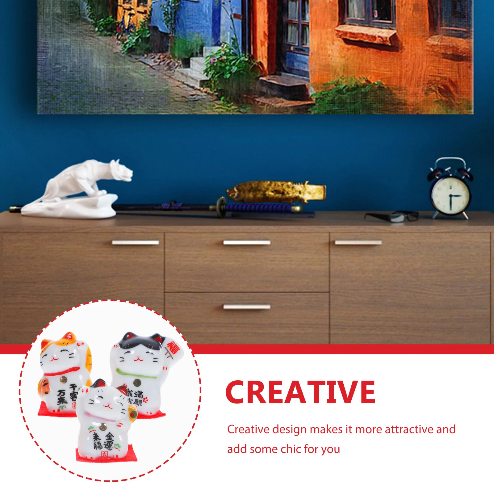 

3 Pcs Cat Accessories for Indoor Cats Desktop Decor Home Animal Figurine Decorations Cute