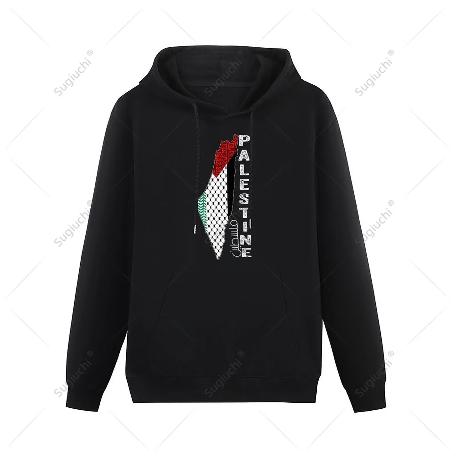 Men Women Hoodies Palestinian Map Keffiyeh Thobe Patterns Palestine in Arabic Hoodie Pullover Hooded Sweatshirt Cotton Unisex