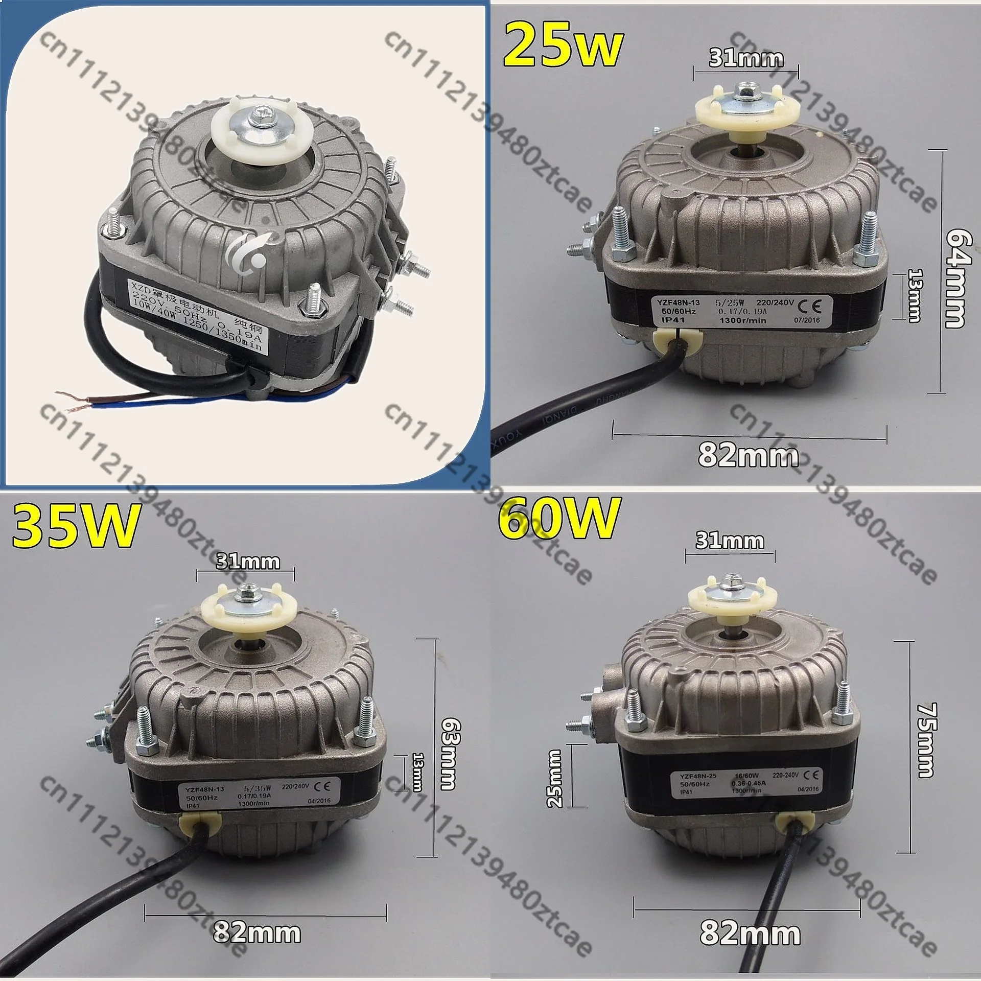 New YZF10-20 30W 40W Refrigerator Motor Fan Shaded Pole Asynchronous Freezer Fridge Cooling Fan Motor Replacement Part