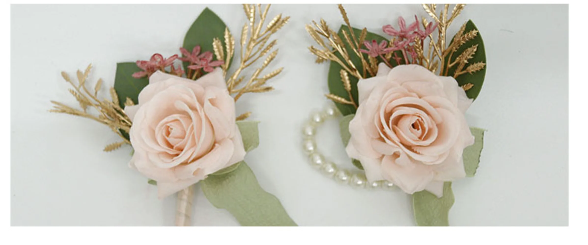 Mulheres Flores Casamento Boutonnieres para Convidado, Pin Rosa Claro, Rosa Seda, Corsage Pulso, Madrinha Groomsmen