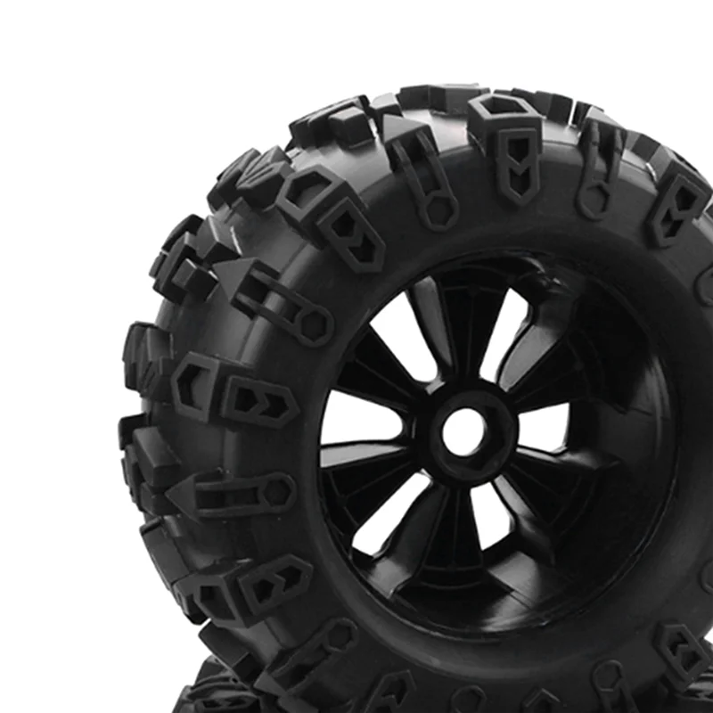 ABUM-4Pcs 1/8 Scale RC Monster Truck Tires And Wheels Set Glued For Traxxas Maxx Tmaxx E-Revo Revo 3.3, JLB Cheetah Monster