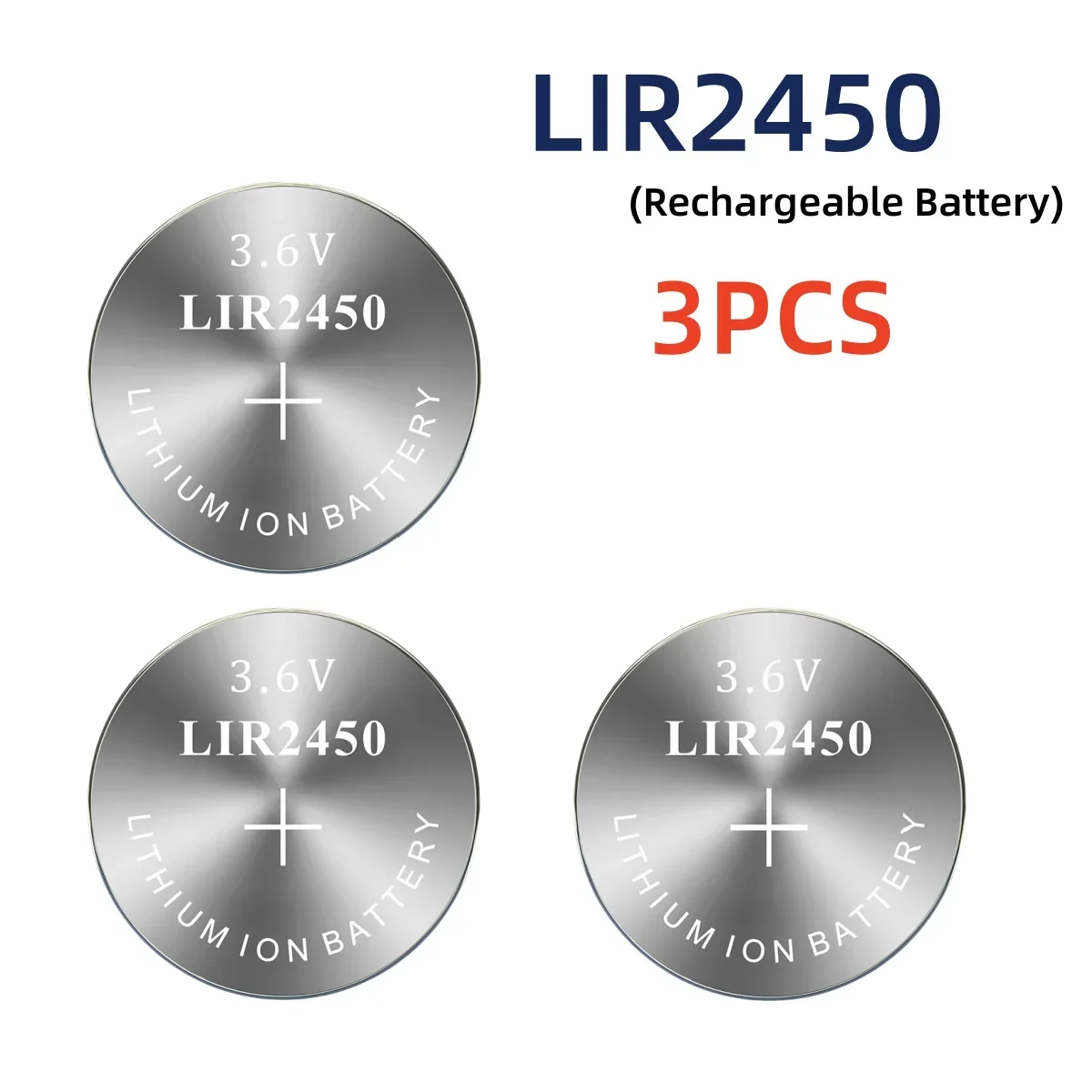 1-10PCS 3.6V LIR2450 Rechargeable Lithium Ion Battery Replacement for CR2450 for Digital Camera Remote Control Clocks