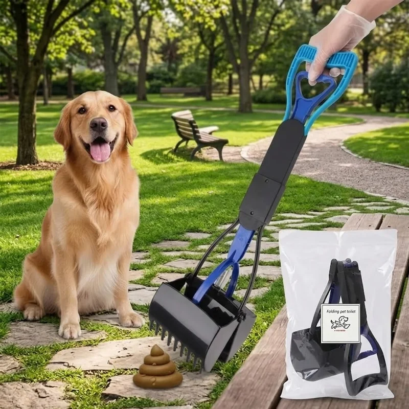 Pet Supplies Plus - Verstelbare lange steel hondenpoepophaaltool, opvouwbare poepschep