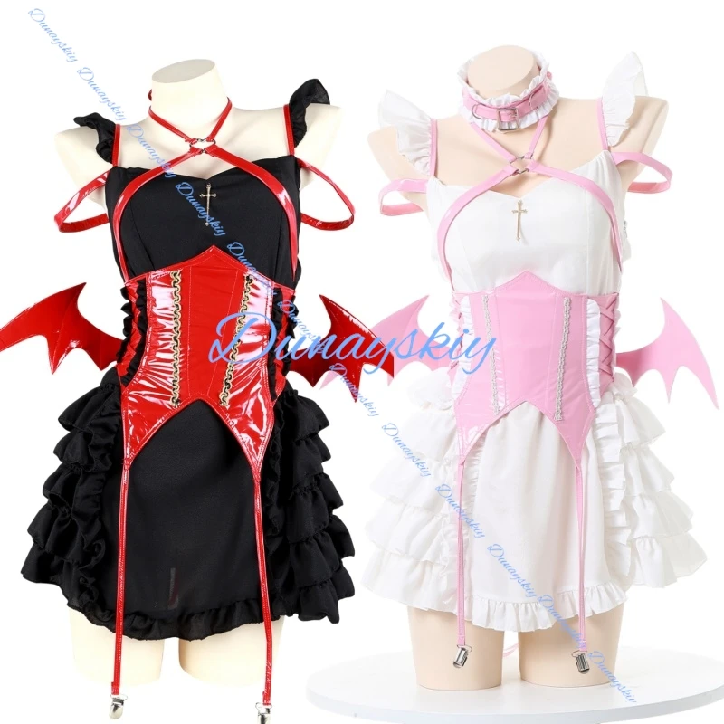 

Devil Wings Anime Lolita Dress Three Styles Maid Uniform Sexy Halloween Cosplay Costume Outfit