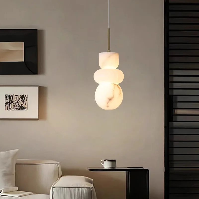 Italian Minimalist Bedroom Headboard Pendant Light Marble Design Led Lamps for Living Room Decor Dining Table Lighting Fixtures