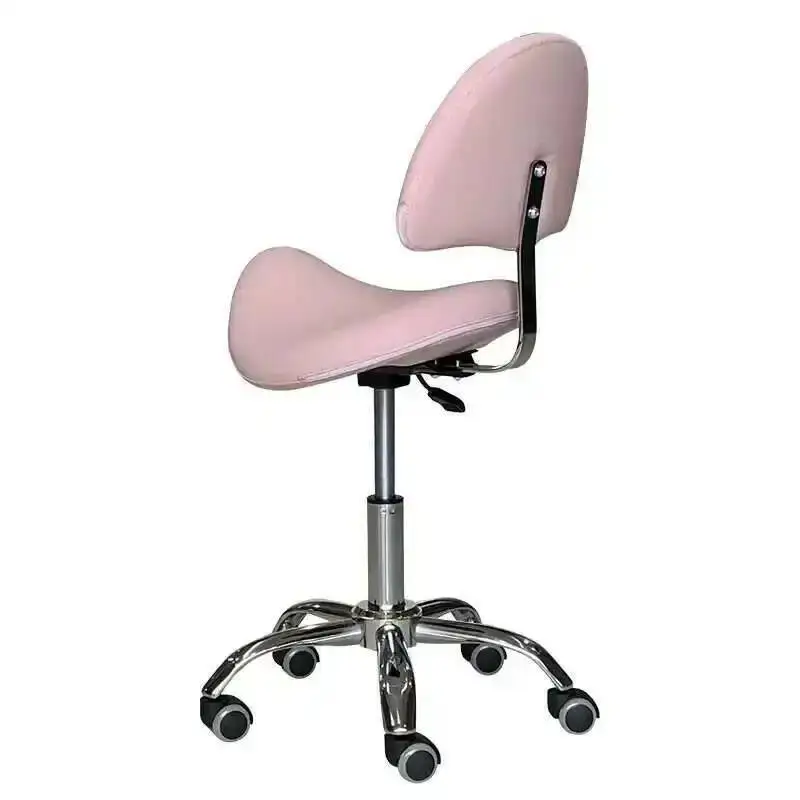 

Pink Wheels Chairs Stool Salon Hairdressing Vanity Hair Stylist Ergonomics Chairs Barber Shop Chaise Coiffure Beauty Reception