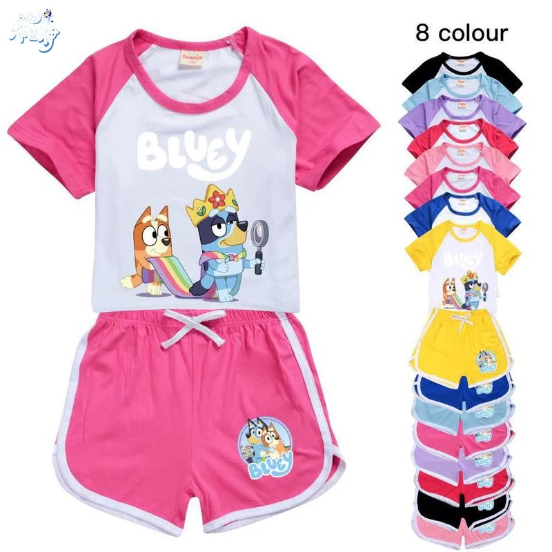 

Summer New Cartoon Bourrouilh Girl Suit Fashion Children's T-shirt Shorts Two-piece Sports Suit Casual Wear Children's Sportswea