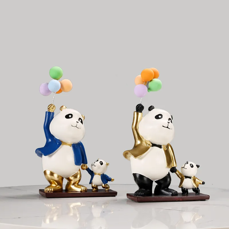 

Resin Panda Sculpture Statue Modern Home Decoration Living Room Desktop Office Animal Figurine Decoration Accessorie Crafts Gift