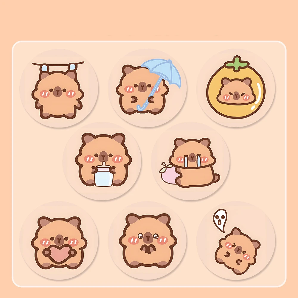 500 pz/rotolo animale carino capibara adesivo graffiti estetica decorativa bagagli laptop diario libro di cancelleria adesivi per bambini giocattolo