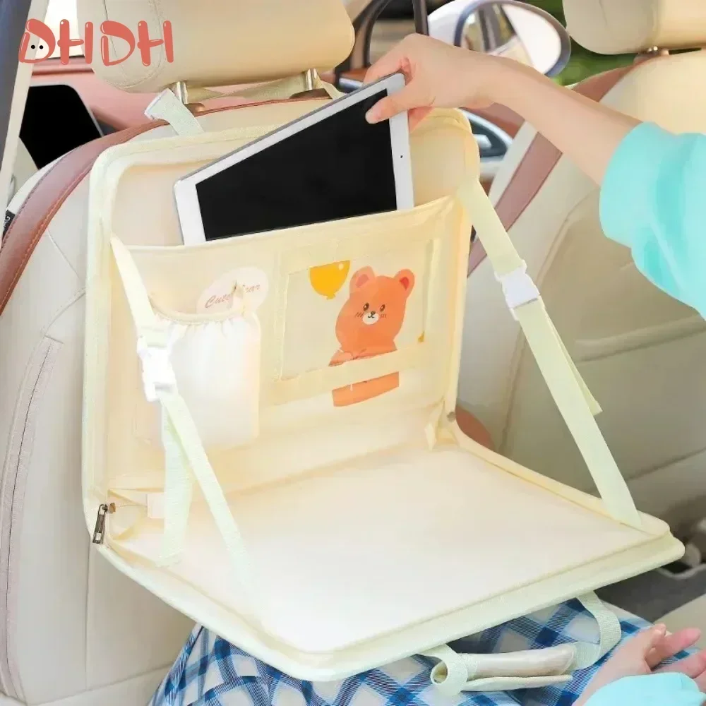 Multifunctional Car Work Table Folding Storage Bag Car Backseat Tray Table Steering Wheel Laptop Desk Car Organizer Food Trays