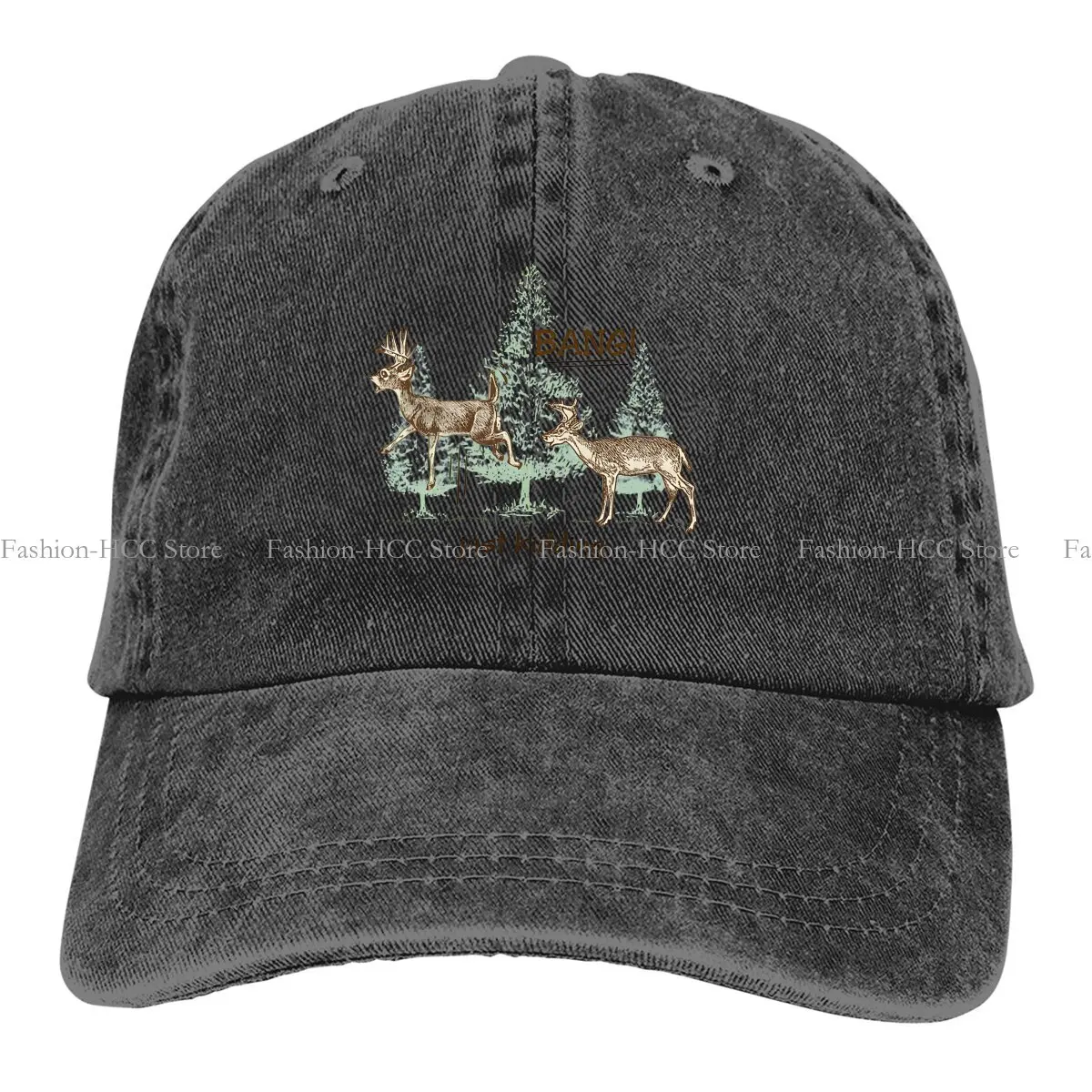 Summer Cap Sun Visor Bang! Just Kidding! Hunting Humor Hip Hop Caps Deer Cowboy Hat Peaked Hats