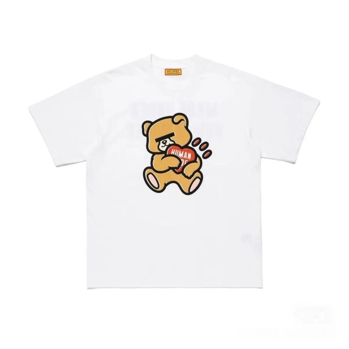 Human Made Summer Latest 100% Cotton Short Sleeved T-shirt Creative Fun Couple Round Neck