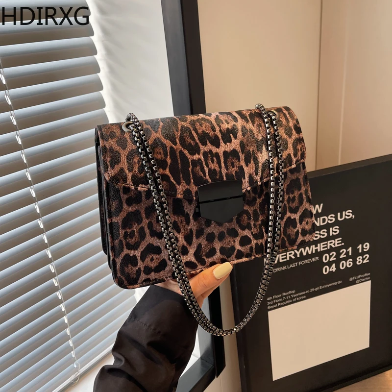 Hot Sale Women\'s Underarm Classic Leopard Print Bags Woman Fashion Shoulder Bag Girls Chain Bag Women\'s Handbags Popular Model