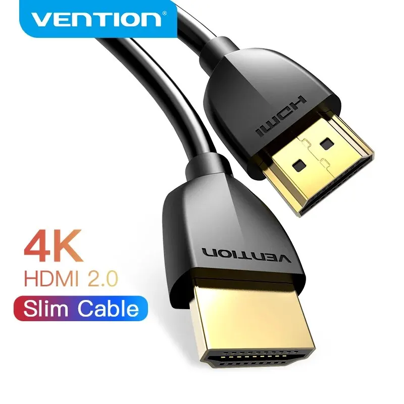 Vention 4K Slim HDMI-Compatible Cable for Xiaomi Mi Box PS4 1m 2m Gold Plated Port 4K 1080P 3D Cable 4K/60Hz HDMI-Compatible