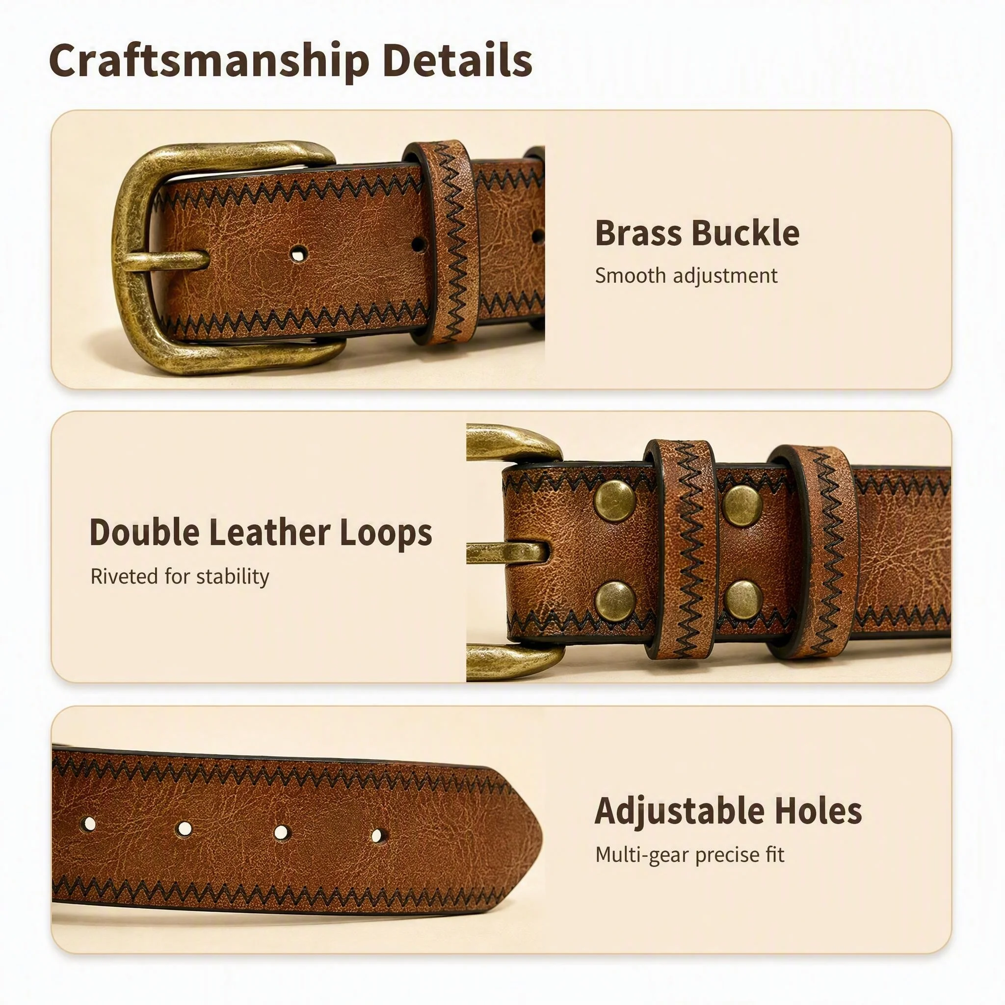 Ceinture en cuir synthétique d - Leather Work Jeans avis et prix