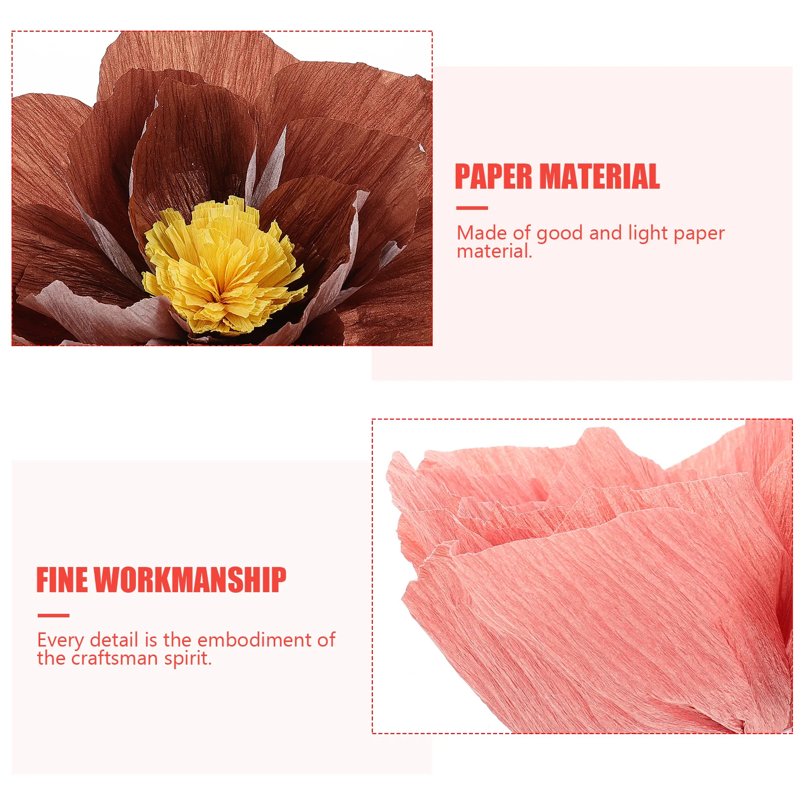 

11Pcs Artificial Paper Flowers Wall Decor Multi-Color Simple Operation Home Decoration Tissue Paper Flowers Party Decors
