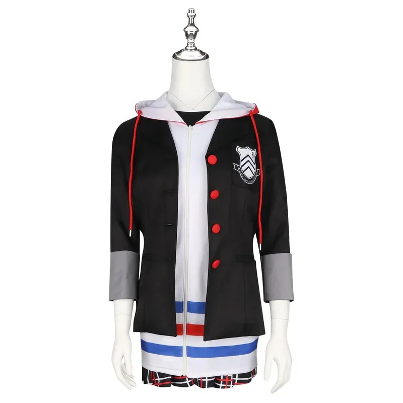 

Takamaki Cosplay Anime 5 Costume Red Dance Uniform Set Anne Wig Halloween Party Play Outfit for Womens;3'c,5.y;8'v,