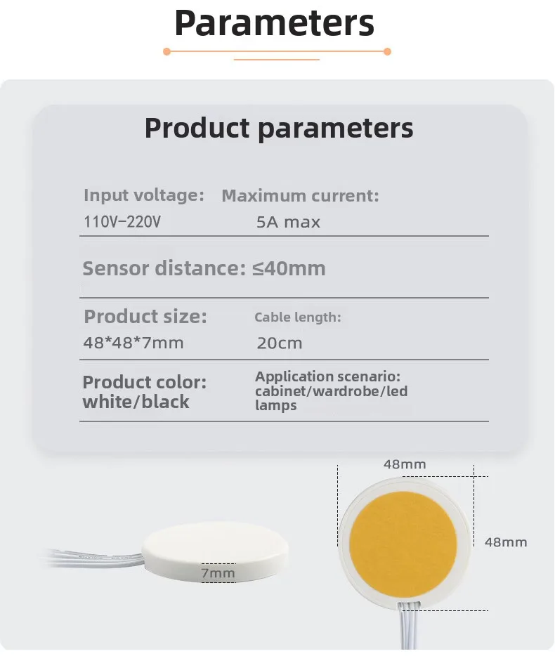 AC 110V/220V Holzplatten-LED-Berührungssensor-Schalter, Verdeckter Oberflächenschalter, Geeignet für Smart Home Hochspannungs-LED-Lichtstreifen – Detail 3