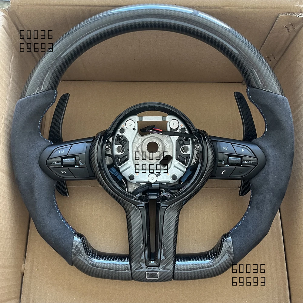 

Carbon fiber steering wheel+carbon fiber shift paddles for BMW F30 F10 F15 F36 F20 F22 F25 F32 M3 M5 E46 E60 E70 E90 E91 M Sport