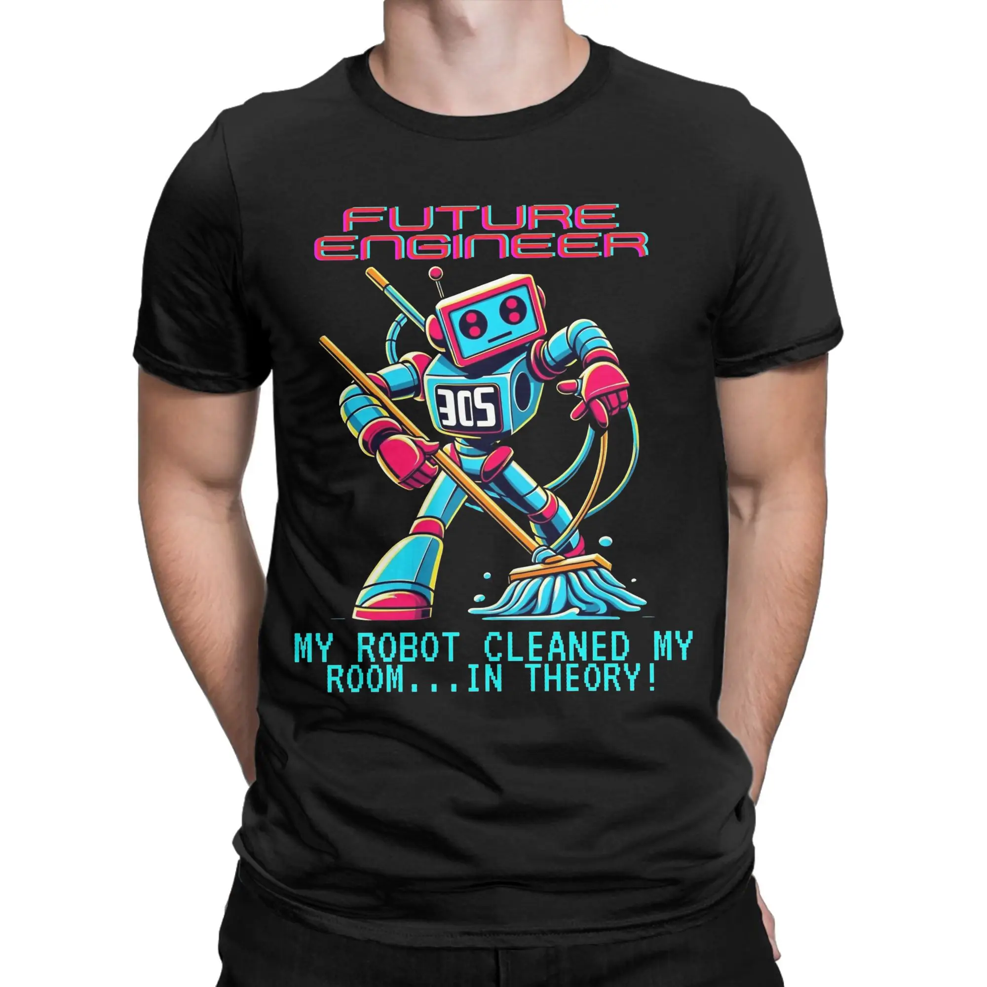 

Future Engineer T-Shirts Men Vintage Cotton Tee Shirt O Neck Short Sleeve T Shirt Adult Clothing