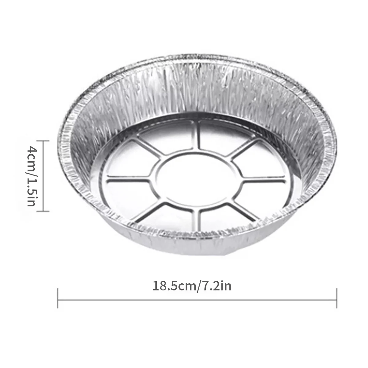 40 عبوة من صواني رقائق الألومنيوم للاستعمال مرة واحدة (بما في ذلك 20 قاعدة و20 غطاء) - مقالي خبز مستديرة مقاس 7 بوصات #2