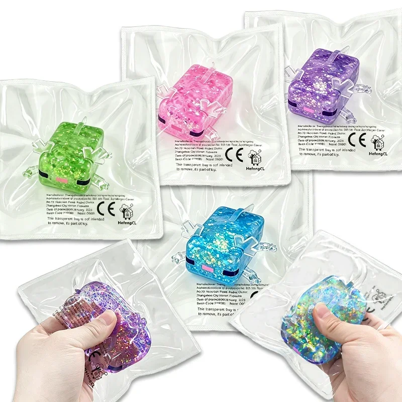 HefengCL Mini Axolotl Carré Scintillant Anti-stress Sensoriel TABA Maltose Jouet de Soulagement du Stress pour Bureau, Salle de Classe, Cadeau de Fêtes pour Enfants