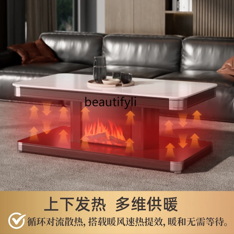 Electric heating table roasting table household lifting heating coffee table living room roasting stove